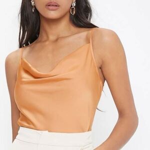 Peach Cowl Neck Cami Camisole Top